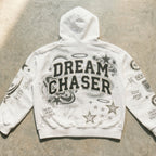 Dream Chaser Star Zip Hoodie - White