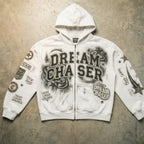 Dream Chaser Star Zip Hoodie - White